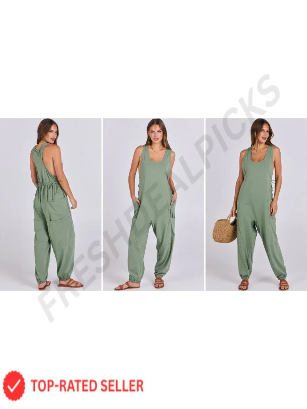 Loose Sleeveless Jumpsuit Baggy Harem Pants Romper Summer Outfit 2026